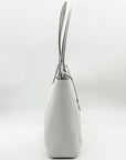 Michael Kors Optic White Leather East West Sallie Tote Bag