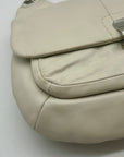 Coach Vintage Ivory Leather Flap Hobo Shoulder Bag-16931