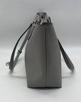 Michael Kors Pearl Grey Coated Canvas Sheila Tote