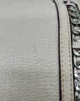 Jessica Simpson Ivory Pebbled Faux Leather Satchel