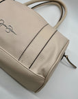 Jessica Simpson Ivory Pebbled Faux Leather Satchel