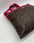 Coach Brown Signature Print Coated Canvas File Bag F23866