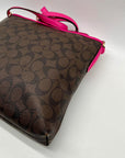 Coach Brown Signature Print Coated Canvas File Bag F23866