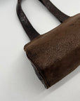 Gambini Black Pleated Suede Shoulder Bag