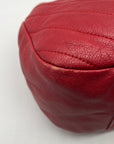 Red Furla Quilted Pebbled Leather Tote Bag
