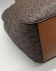 Michael Kors Brown Monogram Jet Set Large Travel Chain Shoulder Bag