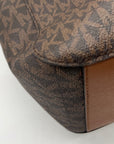 Michael Kors Brown Monogram Jet Set Large Travel Chain Shoulder Bag