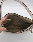 Michael Kors Beige Pebbled Leather Nicole Medium Shoulder Bag