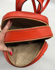 Michael Kors Red Clay Jaycee Zip Pocket Backpack Bag