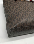 Michael Kors Brown Monogram Coated Canvas Jet Set Shoulder Bag