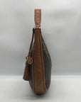 Michael Kors Brown Monogram Canvas Lydia Hobo Shoulder Bag