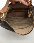 Michael Kors Brown Monogram Canvas Lydia Hobo Shoulder Bag