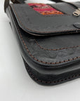 Artisan Black Leather Crossbody Bag