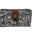 Sakroots Blue & White Artist Circle Coated Canvas Large Smartphone Crossbody Bag