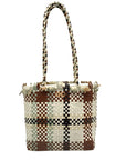 Salvatore Ferragamo Multicolor Woven Leather Gancini Shoulder Bag