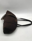 Anne Klein Brown Suede Shoulder Bag