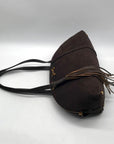 Anne Klein Brown Suede Shoulder Bag