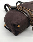 Anne Klein Brown Suede Shoulder Bag