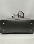 Adrienne Vittadini Black Faux Leather Tote Bag