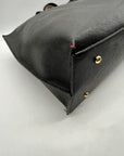 Adrienne Vittadini Black Faux Leather Tote Bag