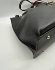 Adrienne Vittadini Black Faux Leather Tote Bag