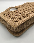 International Concepts Tan Square Raffia Tote Bag