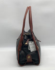 Gironacci Black & Brown Leather Studded Shoulder Bag