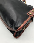 Gironacci Black & Brown Leather Studded Shoulder Bag