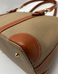 Dooney & Bourke Light Olive Green Pebbled Leather Vintage Convertible Satchel Bag