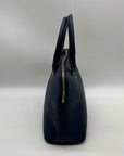 Michael Kors Blue Leather Cindy Large Dome Satchel Bag