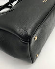 Radley London Black Pebbled Leather Medium Hillgate Place Grab Satchel Bag
