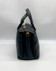 Donna Karan Black Pebbled Leather Amagansett Convertible Satchel Bag