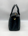 Donna Karan Black Pebbled Leather Amagansett Convertible Satchel Bag