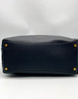 Donna Karan Black Pebbled Leather Amagansett Convertible Satchel Bag