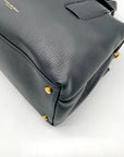 Donna Karan Black Pebbled Leather Amagansett Convertible Satchel Bag