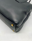 Donna Karan Black Pebbled Leather Amagansett Convertible Satchel Bag