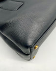 Donna Karan Black Pebbled Leather Amagansett Convertible Satchel Bag