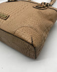 Etienne Aigner Vintage Tan Croc-Embossed Leather Satchel