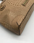 Etienne Aigner Vintage Tan Croc-Embossed Leather Satchel