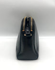 Kate Spade Black Leather Double Zip Glossy Patent Leather Crossbody Bag