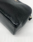 Kate Spade Black Leather Double Zip Glossy Patent Leather Crossbody Bag