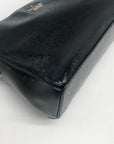 Kate Spade Black Leather Double Zip Glossy Patent Leather Crossbody Bag