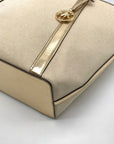 Michael Kors Pale Gold Large Jet Set Travel Top Zip Tote Bag