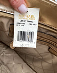 Michael Kors Pale Gold Large Jet Set Travel Top Zip Tote Bag