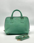 WKND WYFR Convertible Aquamarine Croc Embossed Leather Satchel