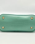 WKND WYFR Convertible Aquamarine Croc Embossed Leather Satchel