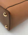Michael Kors Jet Set East West Top Zipper Tan Coated Canvas Tote Bag