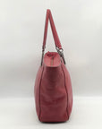 Coach Dark Red Pebbled Leather Turnlock Chain Tote Bag 56830