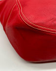 Dooney & Bourke Red Leather Pebble Grain Hobo Bag