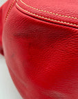 Dooney & Bourke Red Leather Pebble Grain Hobo Bag